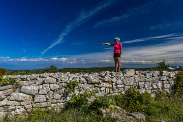 Obraz premium Monkodonja, a Bronze Age settlement on the Istrian Peninsula, near Rovinj, old stone settlement, destroyed stone walls, attractions for tourists