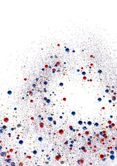 Red Blue Gold Confetti Explosion Abstract Background