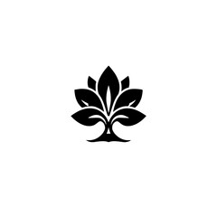 Minimalist logo featuring a stylized abstract tree, centered on a white background.