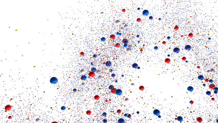 Red Blue Gold White Confetti Explosion Abstract Background
