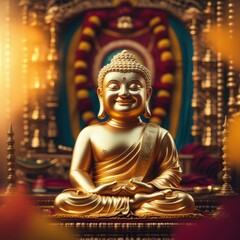 Fototapeta premium Golden Buddha of abundance