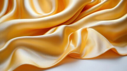 Obraz premium Golden silk fabric folds, studio shot, luxury background