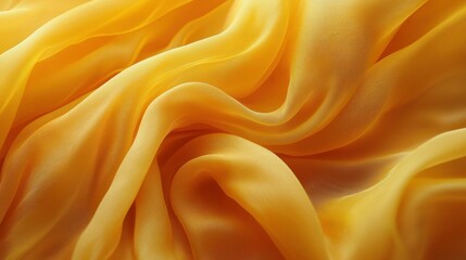 Fototapeta premium Golden silk fabric folds, studio shot