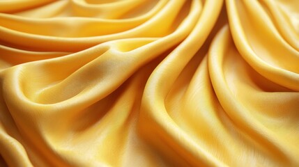 Fototapeta premium Golden silk fabric drapes, studio shot