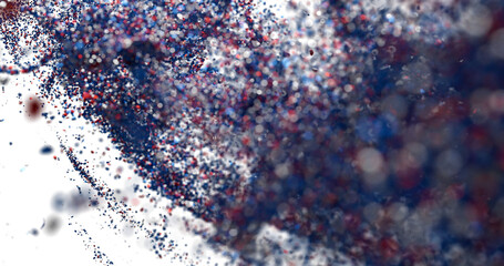 Red, white, blue particle burst.  Perfect for technology, celebration, or abstract design.