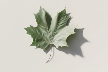 Fototapeta premium single isolated 3d-rendered leaf on simple monochrome background for focus on texture and detail