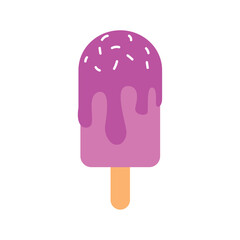 Vector image of an ice cream popsicle icon with a white background