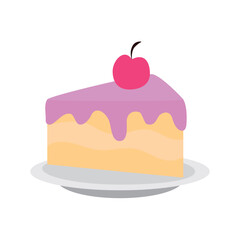 Vector image of a birthday cake icon with a white background