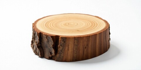 A rustic, circular wood slice, showcasing natural wood grain and texture, ideal for crafting, decoration, or display purposes.