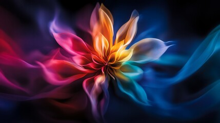 Abstract Colorful Flower Bloom: A Symphony of Hues