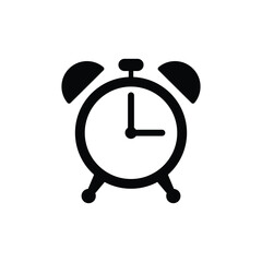 Alarm icon. Alarm clock black color icon on white background