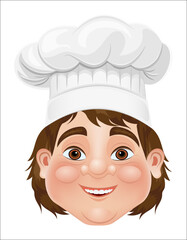 chef man preparing dishes and food in the kitchen vector illustration isolated on white background