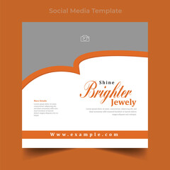 Fototapeta premium Jewelry promotion social media Instagram post banner template 