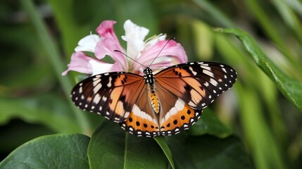 Beautiful Monarch Butterfly Resting on a Delicate Flower