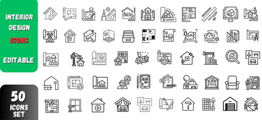 interior design set in vector.