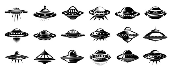 Flying with ufo cartoon vector icon illustration