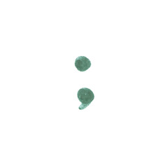 Semicolon Symbol, hand-drawn marker glyph with dark green color on transparent Background