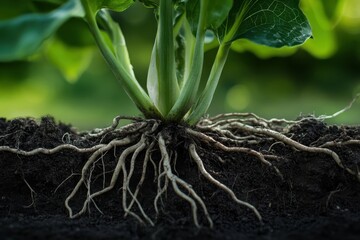 Corn Roots. Green Nature Closeup of Plant Leaf in Spring Agriculture