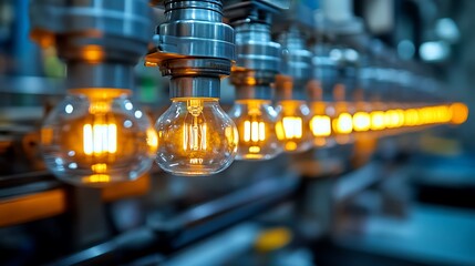 LED light bulbs on production line