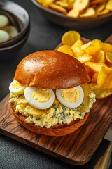 Delicious Egg Salad Sandwich with Potato Chips