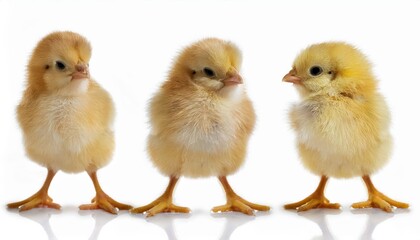Vibrant Yellow Chick in Stark Contrast, Perfectly Isolated against a Neutral Background, Radiating Joy and Innocence with Detailed Feathers and Warm Eyes.