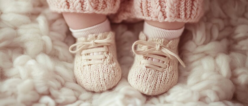 Adorable Baby Feet in Stylish Shoes, Ideal for Baby Shoe Marketing Campaigns