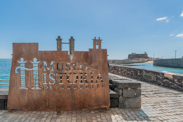 Castillo de San Gabriel, musée historique de la ville de Arrecife, à Lanzarote, île des Canaries, Espagne.	