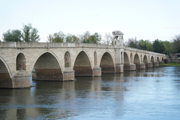 Fototapeta premium Meric Bridge over Meric River, Edirne, Turkiye