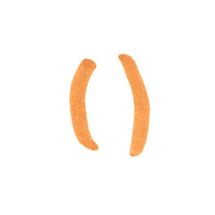 Parentheses Symbol, hand-drawn marker glyph with orange color on transparent Background