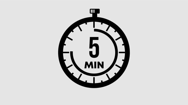 Symbolic 15 minute countdown graphic animation. Alpha channel. Transparent background motion design. 4K resolution