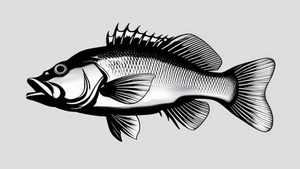 Obraz premium marlin black and white vector