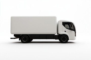 White delivery truck with spacious cargo area, showcasing modern