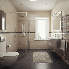 A stylish modern bathroom featuring clean lines, premium materials, and a sophisticated, minimalist design.