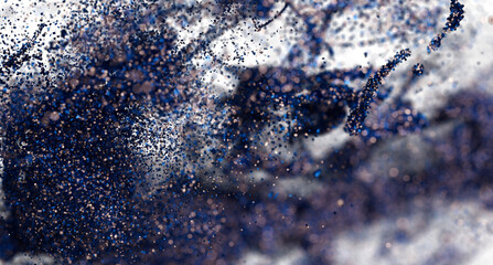 Abstract Blue Particle Explosion Background