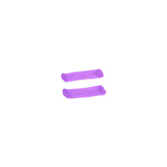 Equals Symbol, hand-drawn marker glyph with purple color on transparent Background