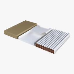 Illustration 3D Cigarette Pack Disassemble