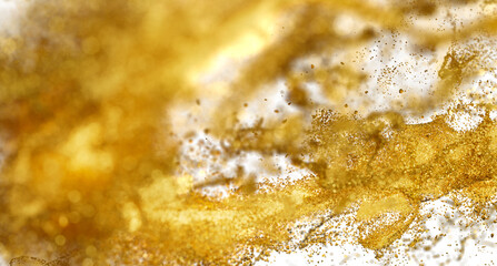 Golden Particles Explosion: Abstract Background Stock Photo