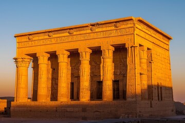 Fototapeta premium Tourism at a historic egyptian temple cultural insights and scenic views