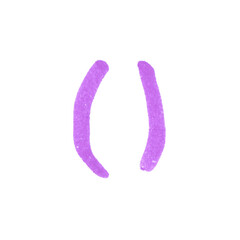 Parentheses Symbol, hand-drawn marker glyph with purple color on transparent Background