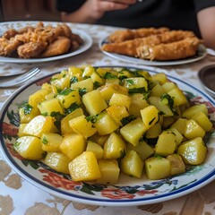 Delicious Herb Roasted Potatoes Dish Food Photography