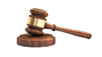 Photorealistic Wooden Gavel and Judge's Hammer with Detailed Texture PNG isolated Transparent White Background Photo Image Full hd 4k download