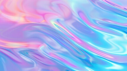 Obraz premium Iridescent neon background. Holographic Abstract soft pastel colors backdrop. Hologram Foil Aesthetic. Trendy vaporwave creative gradient