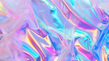 Fototapeta premium Iridescent neon background. Holographic Abstract soft pastel colors backdrop. Hologram Foil Aesthetic. Trendy vaporwave creative gradient