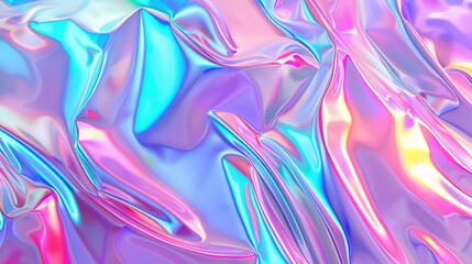 Fototapeta premium Iridescent neon background. Holographic Abstract soft pastel colors backdrop. Hologram Foil Aesthetic. Trendy vaporwave creative gradient