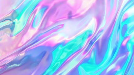 Fototapeta premium Iridescent neon background. Holographic Abstract soft pastel colors backdrop. Hologram Foil Aesthetic. Trendy vaporwave creative gradient