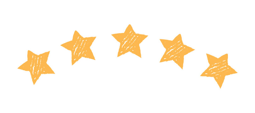 Five 5 stars customer product review icon. Quality, review yellow five star illustration. Award, quality, feedback concept elements
