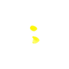 Semicolon Symbol, hand-drawn marker glyph with yellow color on transparent Background