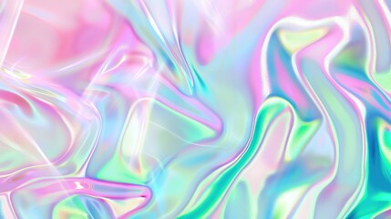 Fototapeta premium Iridescent neon background. Holographic Abstract soft pastel colors backdrop. Hologram Foil Aesthetic. Trendy vaporwave creative gradient