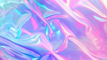 Fototapeta premium Iridescent neon background. Holographic Abstract soft pastel colors backdrop. Hologram Foil Aesthetic. Trendy vaporwave creative gradient