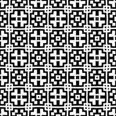 Fototapeta premium Vector pattern in ornamental style. Black and white color. Simple all over print block for apparel textile, ladies dress, fashion garment, digital wall paper.